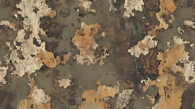 Tree bark hunting army military camo seamless pattern texture. [Corroded Realms] | Rust Marshes | metallic bogs. Illustration