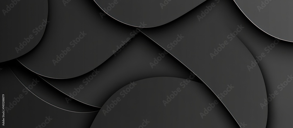 Aufkleber sophisticated dark gray abstract background with elegant layered shapes