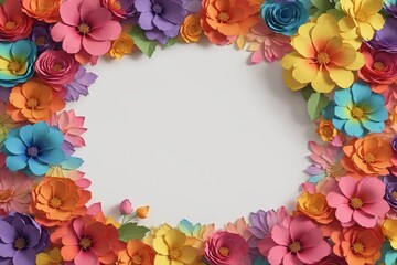 Obraz premium Rainbow color Flower paper sheet