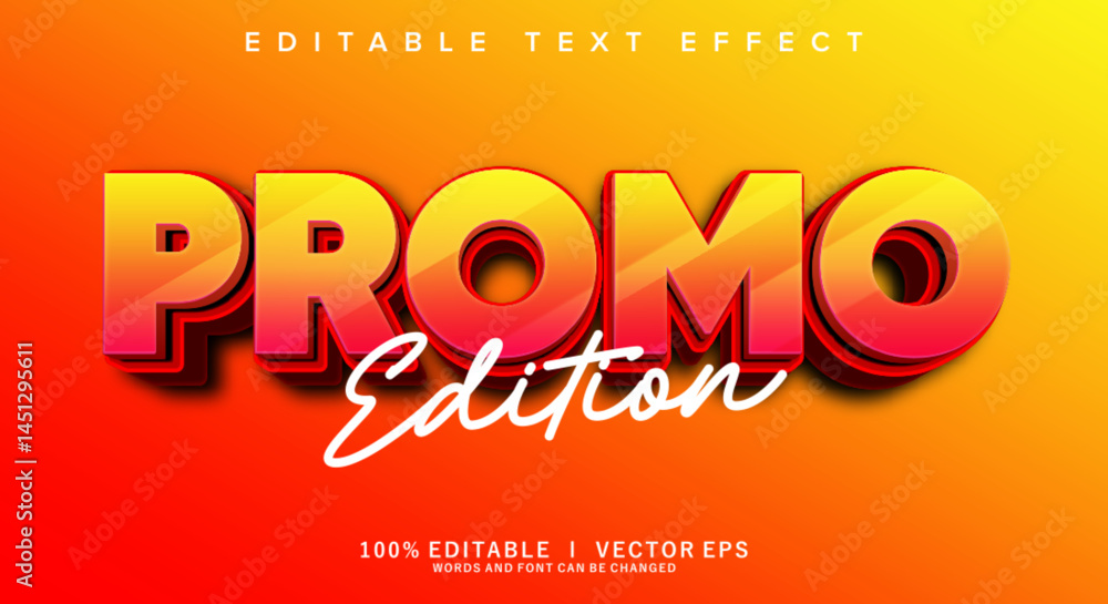 Poster promo edition vector text effect with modern style design