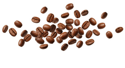 Scattered Roasted Coffee Beans Isolated Aromatic Drink Ingredient Motion Blur
