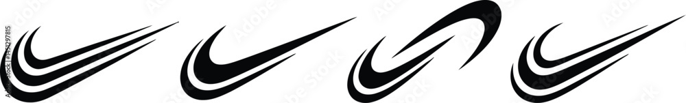 Poster black and white collection of dynamic swish vector graphics for creative design