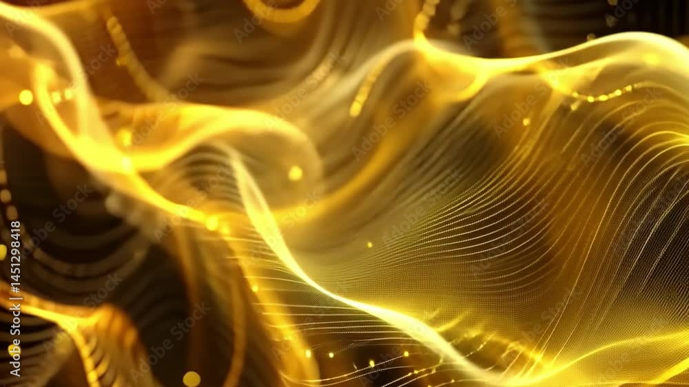 Poster elegant abstract design of golden waves shimmering light patterns flowing with texture and movement