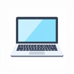 laptop  logo illustration in a simple and clean flat art