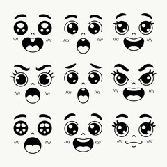 set of funny cartoon eyes