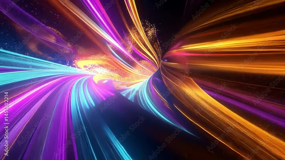 Aufkleber vibrant abstract light trails swirl in dynamic motion, creating mesmerizing display of colors and en