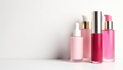 Empty, spotless white background ideal for showcasing cosmetic items, aesthetic, presentation, studio