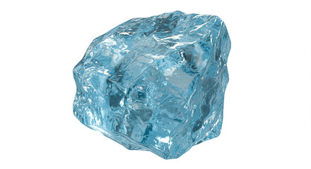 Fototapeta premium Chunk of ice sparkling on white background