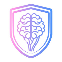 brain Line Gradient Icon
