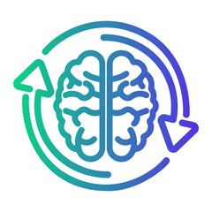 mind Line Gradient Icon