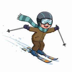 skier with snowboard