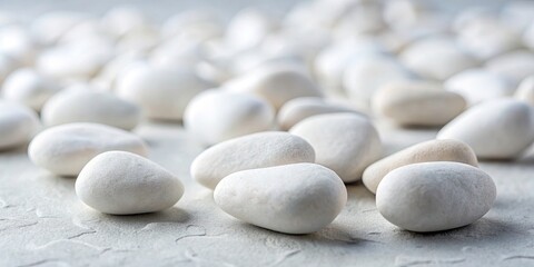 Small White Stones on Gray Background - Minimalist Food Photography Still Life