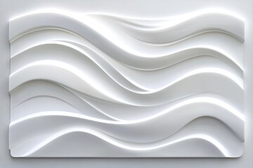 Fototapeta premium White, textured wall panel with wavy, flowing pattern