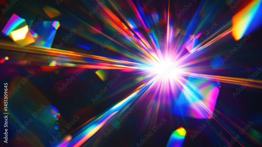 Poster dynamic rainbow light dispersion effect evoking brilliant spectrum patterns