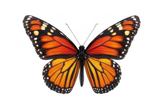 Monarch Butterfly exhibits Wing Pattern, in Beautiful Orange and Black Tone