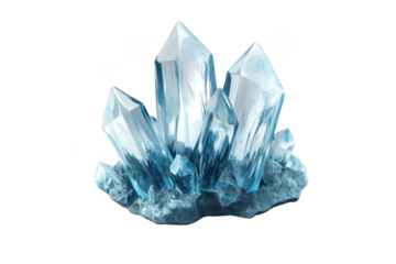 Capture Translucent Crystals, Mineral Cluster on Black Background and Fantasy Theme