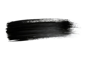 black grunge brush stroke clipart image on transparent background