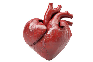 View of Anatomic Heart Model on Black Background, Medical Illustration