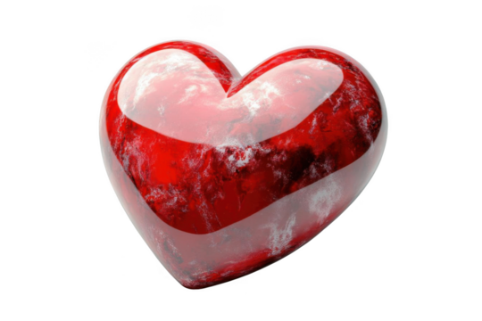 Red Heart Shape Symbolizes Love and Passion, Romance Theme Concept, Texture Pattern