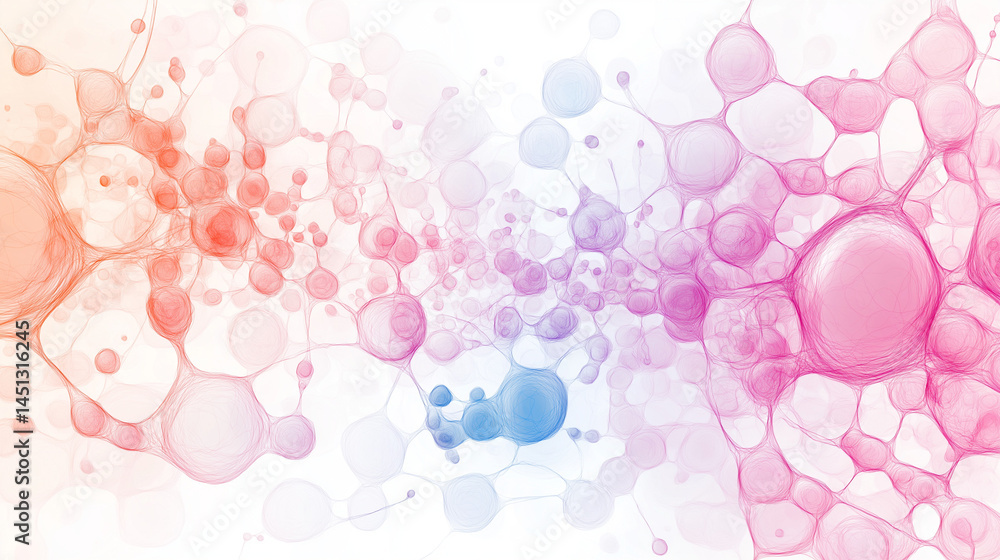 Poster abstract colorful bubbles: a vibrant artistic rendering of colorful interconnected bubbles in variou