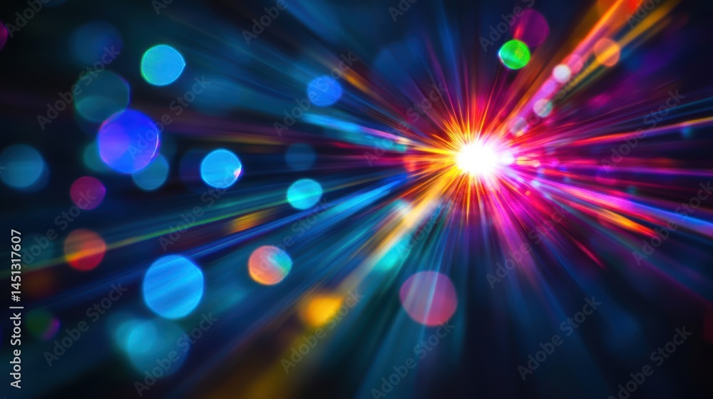 Poster luminous optical flares creating a mesmerizing display of abstract brilliance