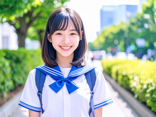 中学生  高校生の女の子　AI生成画像  