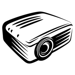 Projector Vector Illustration - Modern Digital Projector Design, Cinema Icon