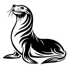 Sea Lion Vector Illustration - Marine Mammal Design, Wildlife Icon,High-quality vector of a sea lion, perfect for wildlife, marine mammal projects, and ocean-themed illustrations