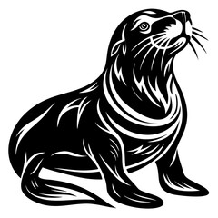 Sea Lion Vector Illustration - Marine Mammal Design, Wildlife Icon,High-quality vector of a sea lion, perfect for wildlife, marine mammal projects, and ocean-themed illustrations