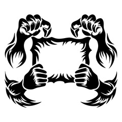 Gorilla Holding Frame Vector - Powerful Animal Design, Blank Picture Frame Icon