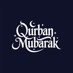 Qurban Mubarak Eid al Adha Celebration Calligraphy t-shirt Design Template