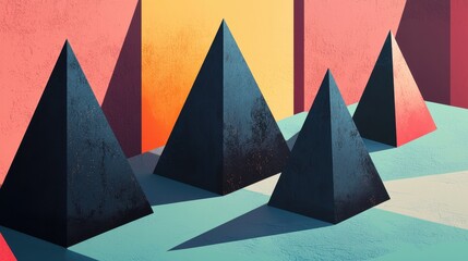 Slender 3D Pyramids on Flat Plane