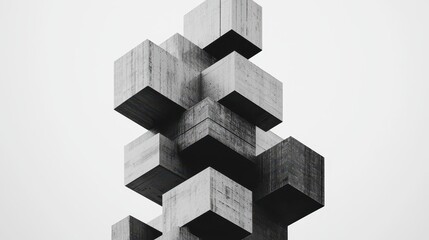 Obraz premium Monochrome Cubes Tower