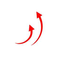 Curved Red Arrow Vector Illustration