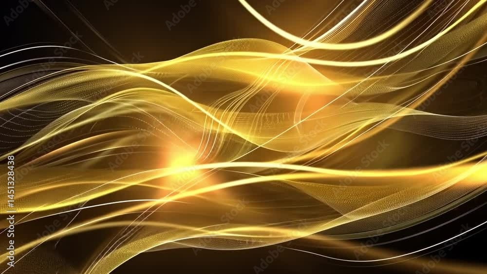 Aufkleber dynamic flow of golden waves an elegant abstract background of light and motion, creating mesmerizin