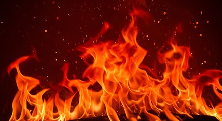 Fototapeta premium Crimson Inferno's Dance AI Generated