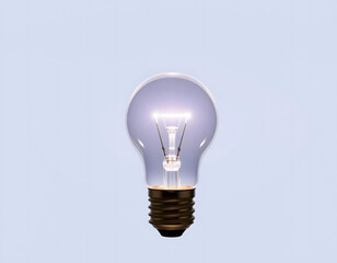 Classic Incandescent Light Bulb Glowing - Simple Idea
