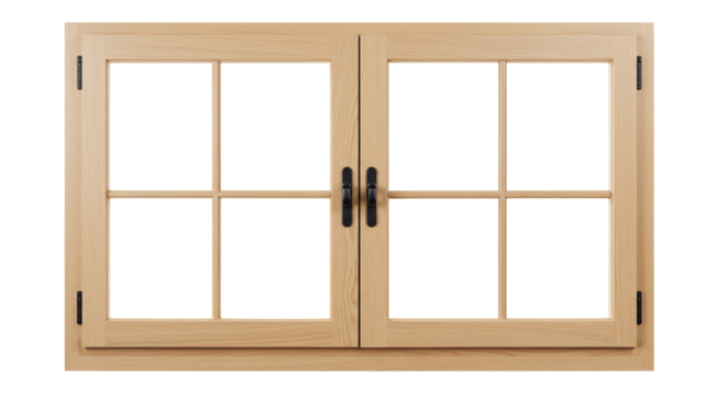 Wooden Sash Window Isolated Architecture Frame Interior Design