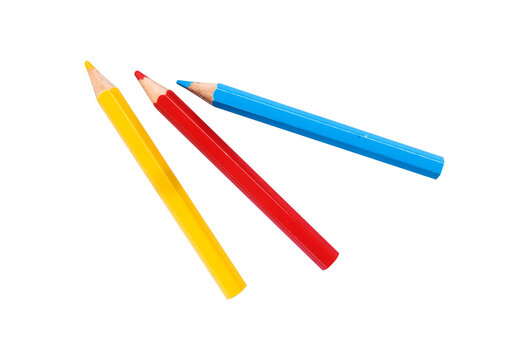 colored pencils isolated on white background