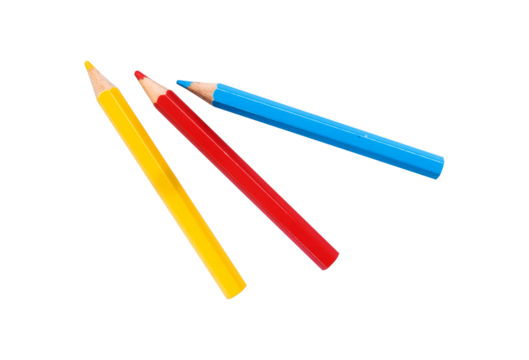 colored pencils isolated on white background