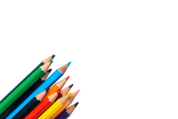 colored pencils isolated on white background