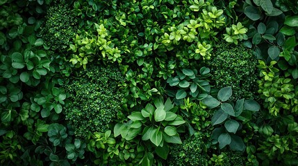 Lush Green Foliage Texture Background, Showcasing the Beauty of Natureâ€™s Details.  