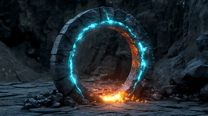 World wonder glowing portal. [Corroded Realms] | Rust Thrones | oxidized rule. Illustration