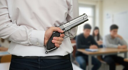 Concealed Threat: Teacher Hiding a Handgun in Classroom