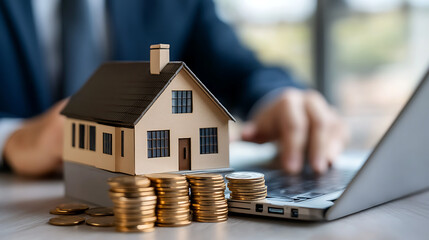  A real estate investor using a laptop to compare different mortgage lenders (3)