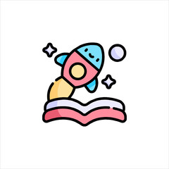 cartoon character with a book