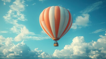 Fototapeta premium Hot air balloon soaring through a whimsical skyscape, blending serenity and adventure