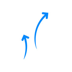 Curved Blue Arrow Vector Illustration