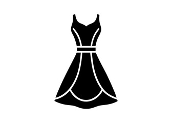  Silhouette of a Stylish Dress Vector Illustration
