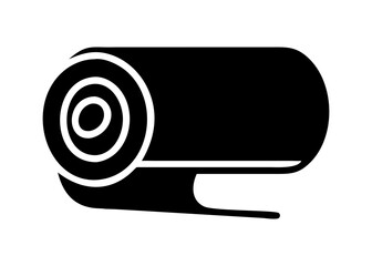 Black silhouette of rolled fabric  vector icon